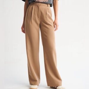 A&F wide-leg trouser pant / medium beige / small short